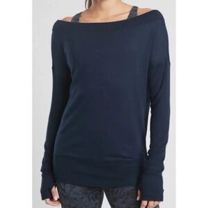 Athleta studio barre Navy Long Sleeve Top